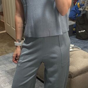 2 piece light blue/grey set